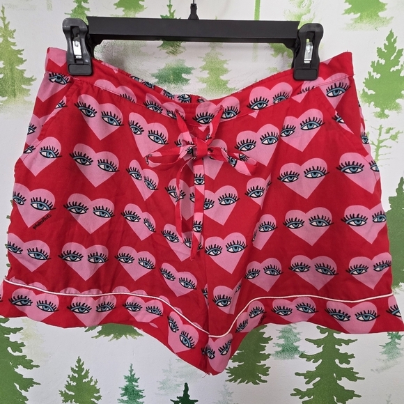 Bouffants And Broken Hearts Other - Bouffants & Broken Pajama  Small Hearts Red Eyes Shorts
